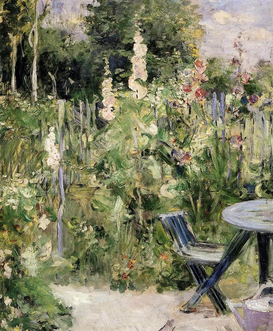 Roses Trémières,由 Berthe Morisot 所繪